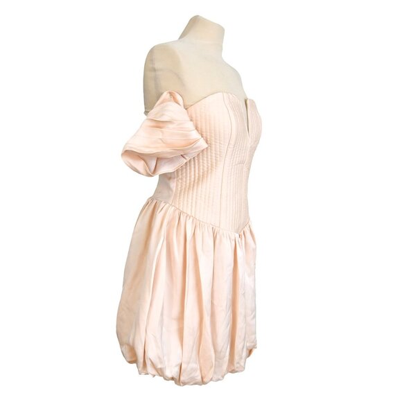 NWT Pretty Little Thing Blush Pink Bubble Mini Dress Sz 6 Party Prom Fairycore - Picture 3 of 10